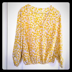 V-neck floral blouse